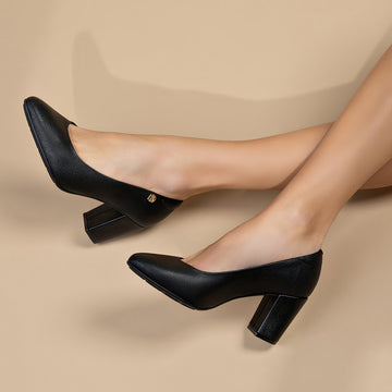 Modare 7377-105 Block Heel Pump in Black Napa